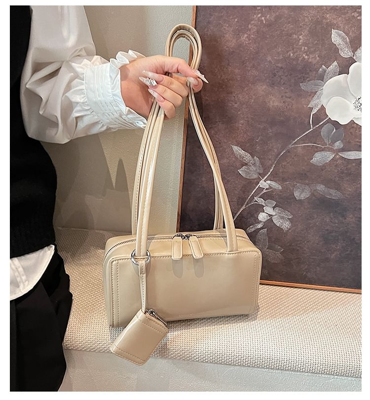 Faux Bag Leather Box Shoulder