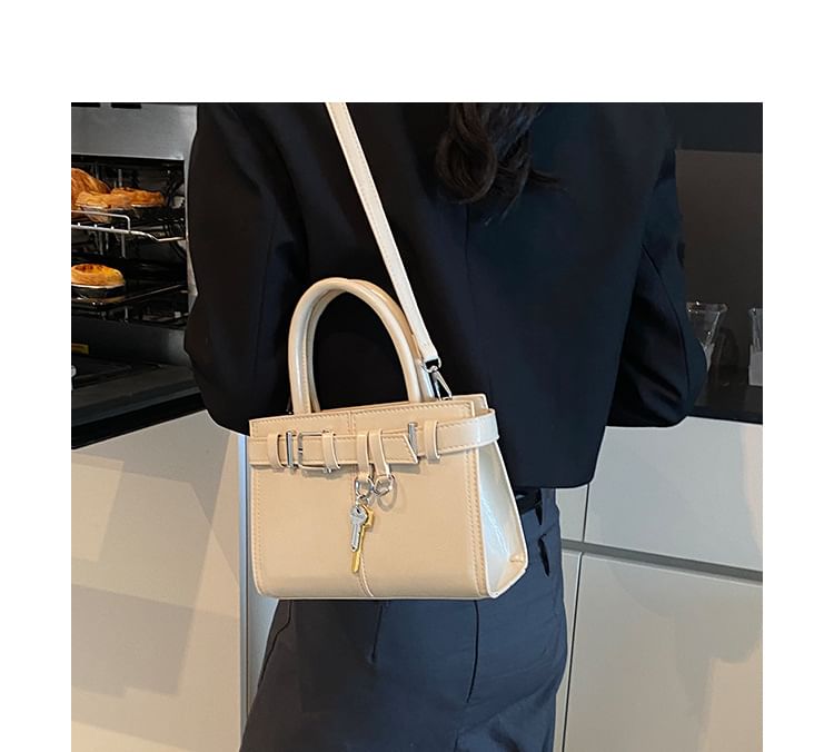 Buckle Leather Crossbody Faux Bag