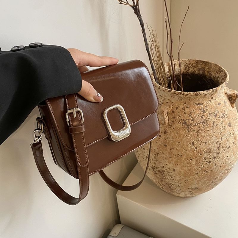 Leather Crossbody Faux Bag Flap