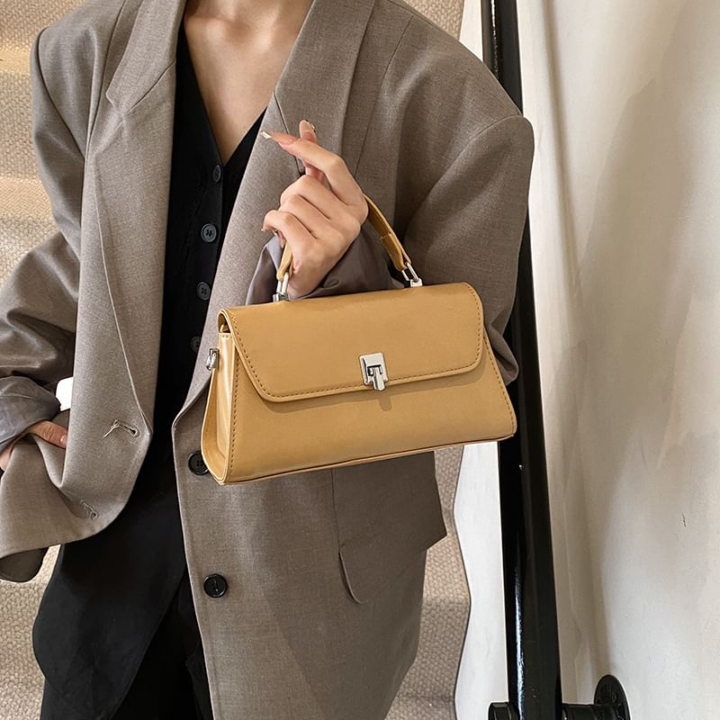 Crossbody Leather Flap Bag Faux