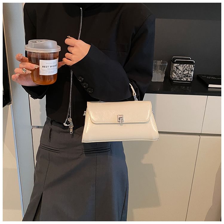 Crossbody Leather Flap Bag Faux