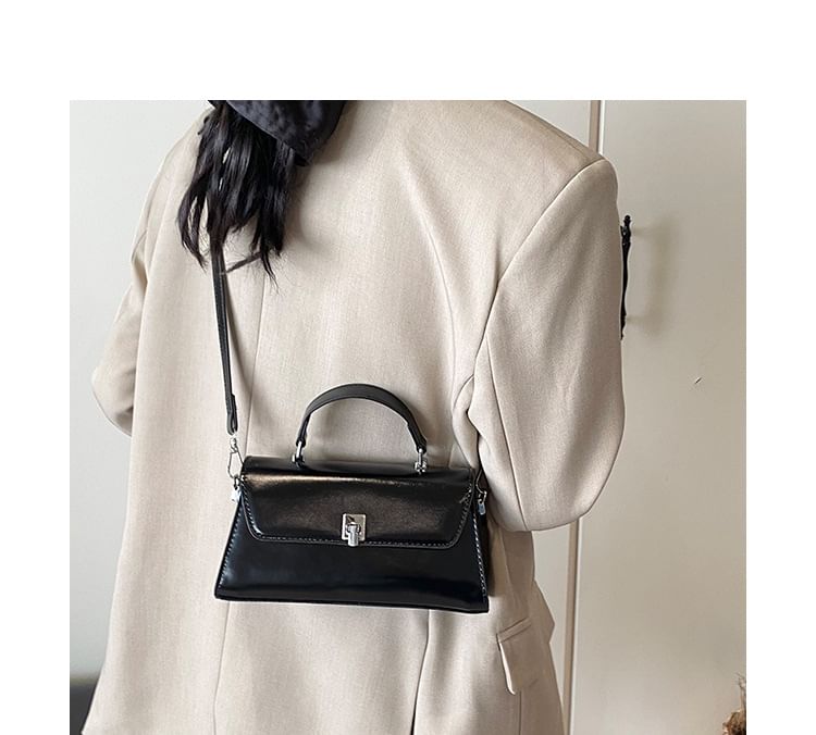 Crossbody Leather Flap Bag Faux