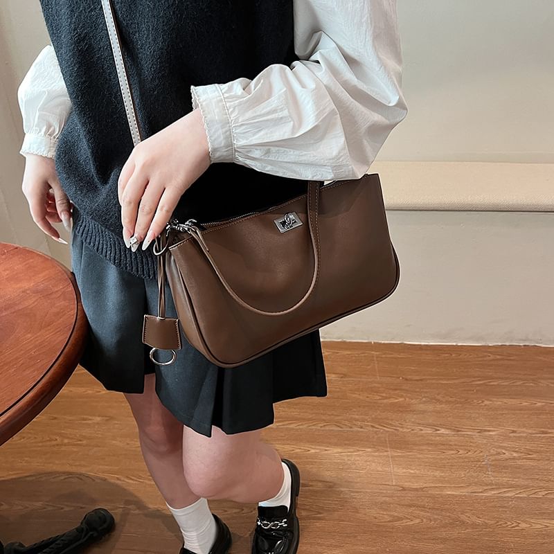 Lock Bag Faux Leather Crossbody Twist