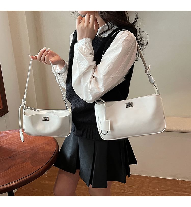 Lock Bag Faux Leather Crossbody Twist