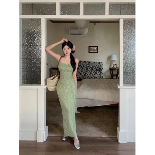 Knit Skirt Pencil Melange Rise Camisole High / Top Maxi