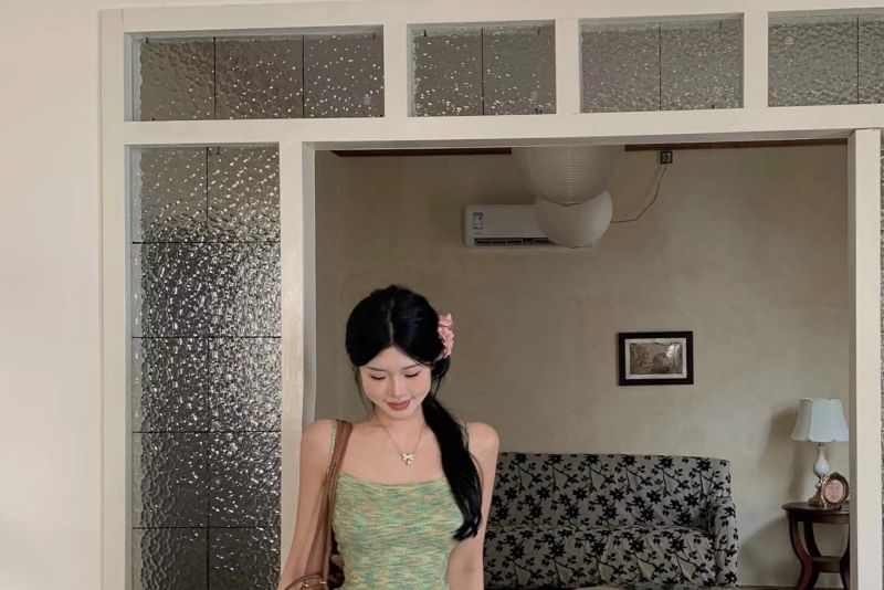 Knit Skirt Pencil Melange Rise Camisole High / Top Maxi