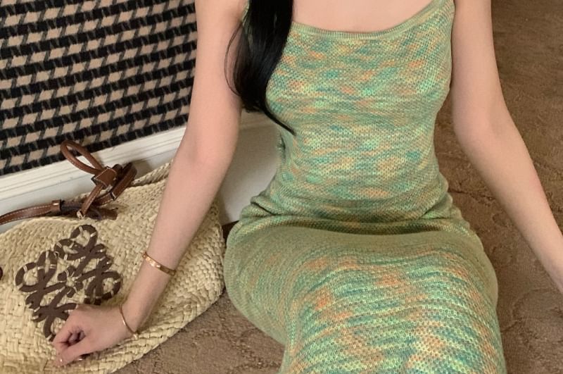 Knit Skirt Pencil Melange Rise Camisole High / Top Maxi