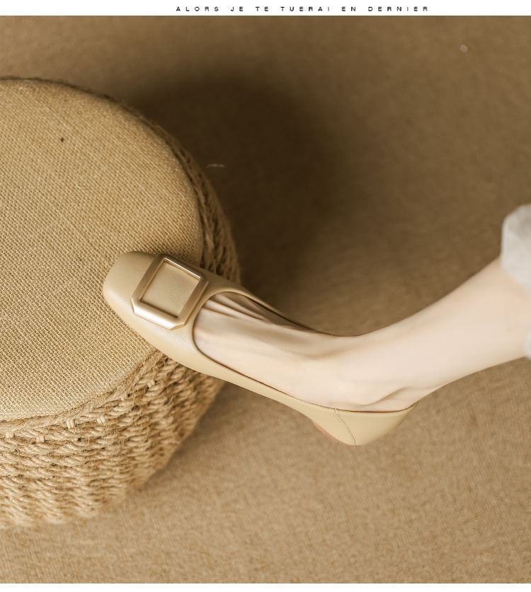 Buckled Flats Square-Toe