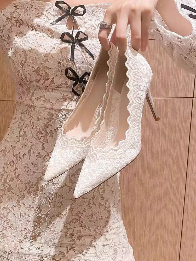 Lace Pumps Stiletto Heel