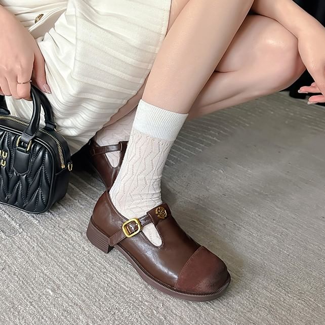 Cap Jane Block Mary Toe Pumps Heel