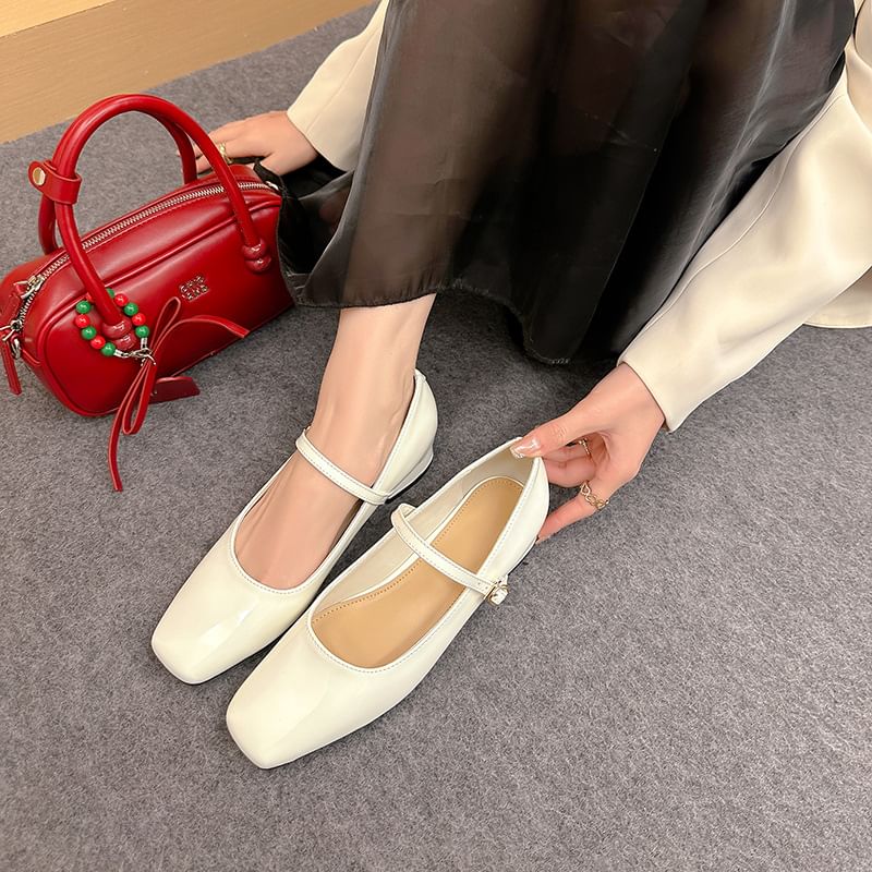 Shoes Chunky Jane Square Toe Mary Heel