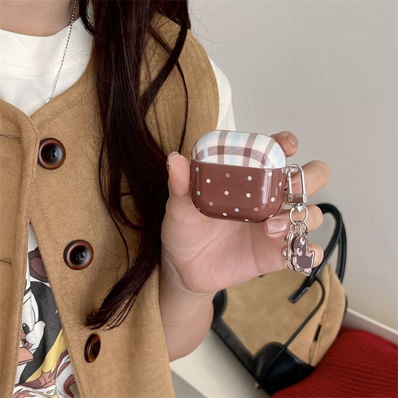 Case AirPods Pro Plaid Skin Set Polka Dot Charm Earphone /