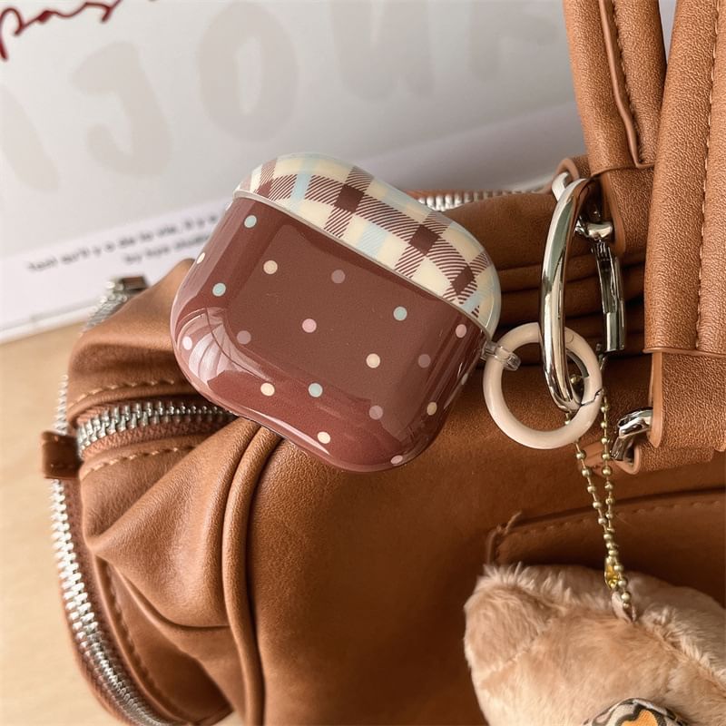 Case AirPods Pro Plaid Skin Set Polka Dot Charm Earphone /