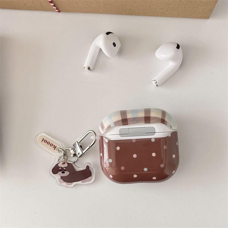Case AirPods Pro Plaid Skin Set Polka Dot Charm Earphone /