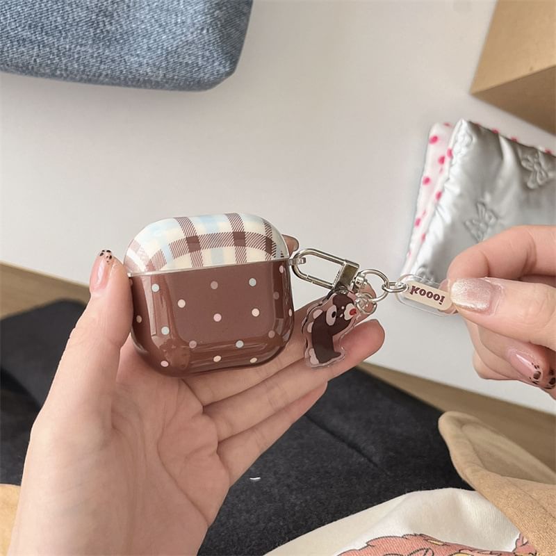 Case AirPods Pro Plaid Skin Set Polka Dot Charm Earphone /