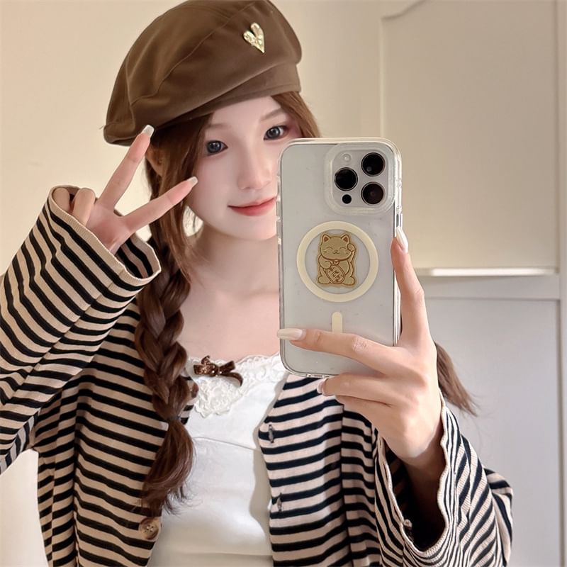 MagSafe) Magnetic Phone Case with (Compatible Cat Lucky