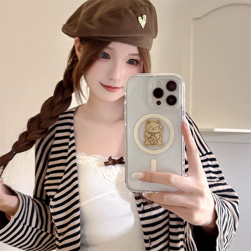 MagSafe) Magnetic Phone Case with (Compatible Cat Lucky