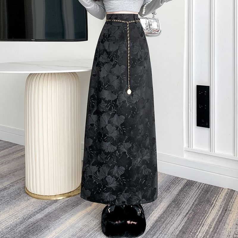 High Rise Midi Skirt A-Line Floral