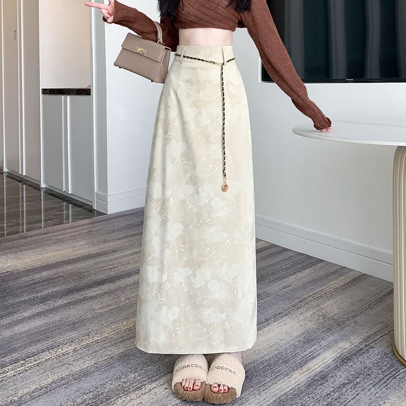 High Rise Midi Skirt A-Line Floral
