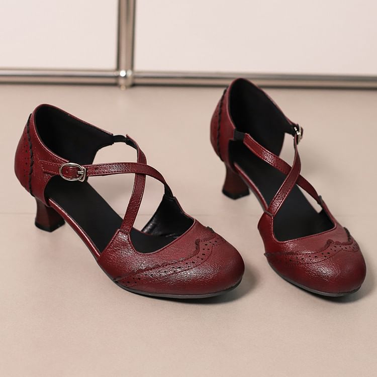 Sandals Brogue D'Orsay Low Heel