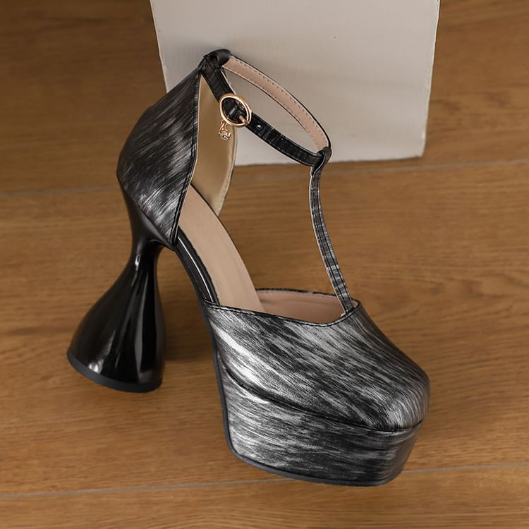 D'Orsay Heel Chunky Platform Sandals