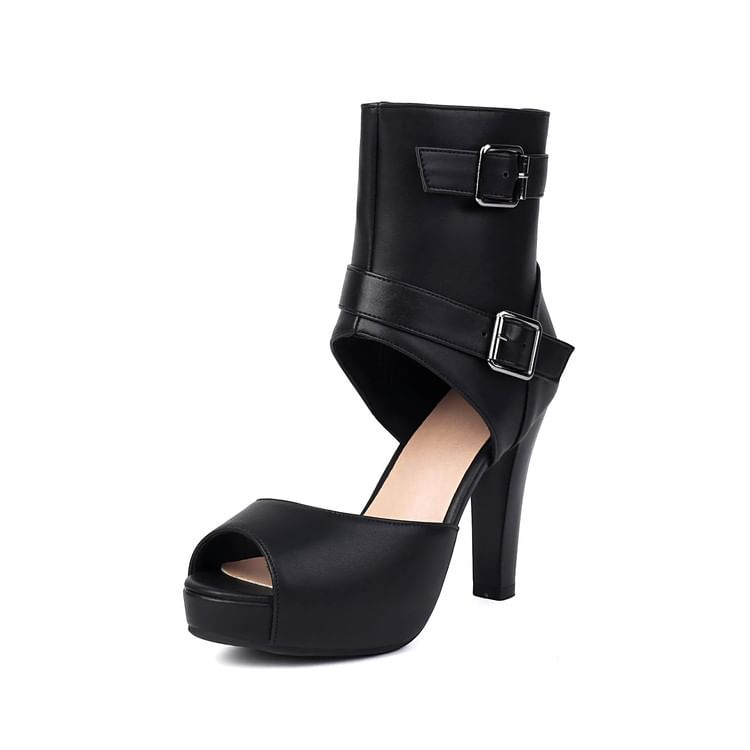 Thong Short High Heel Peep-Toe Boots