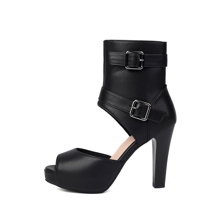 Thong Short High Heel Peep-Toe Boots