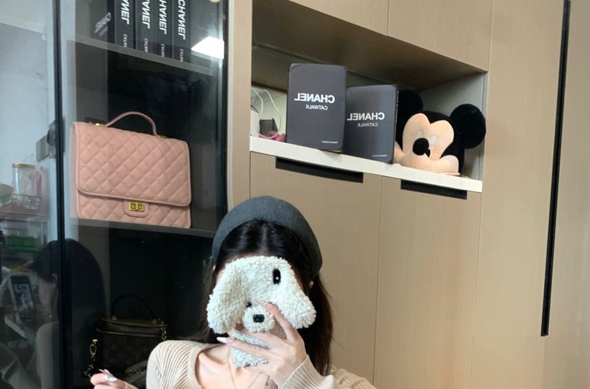 Set: Studded Cardigan + Ribbed Knit Top Crop Camisole Waist High Shorts