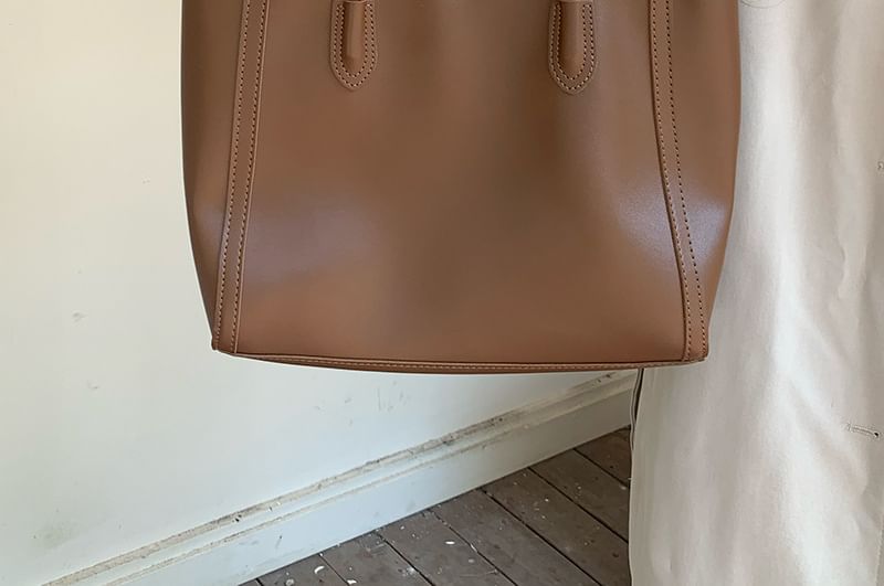 Tote Plain Bag Leather Faux