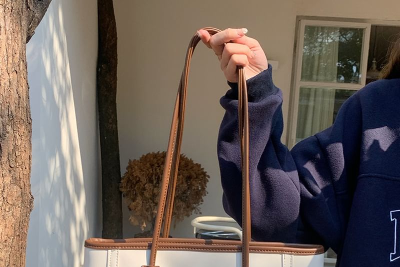 Tote Plain Bag Leather Faux