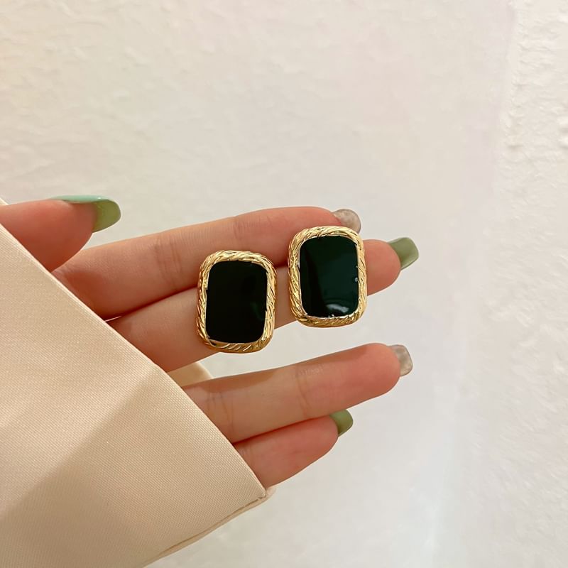 Square Sterling 925 Earring Silver Stud