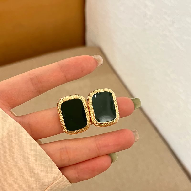 Square Sterling 925 Earring Silver Stud