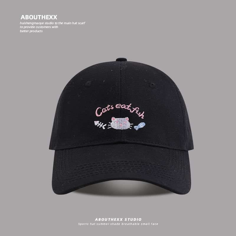 Embroidered Lettering Cartoon Baseball Cap