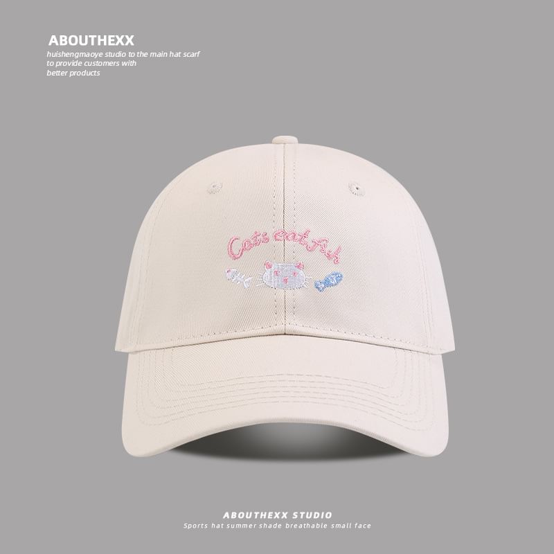 Embroidered Lettering Cartoon Baseball Cap