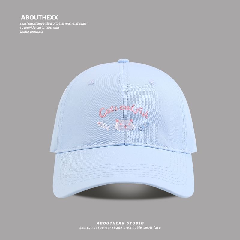 Embroidered Lettering Cartoon Baseball Cap
