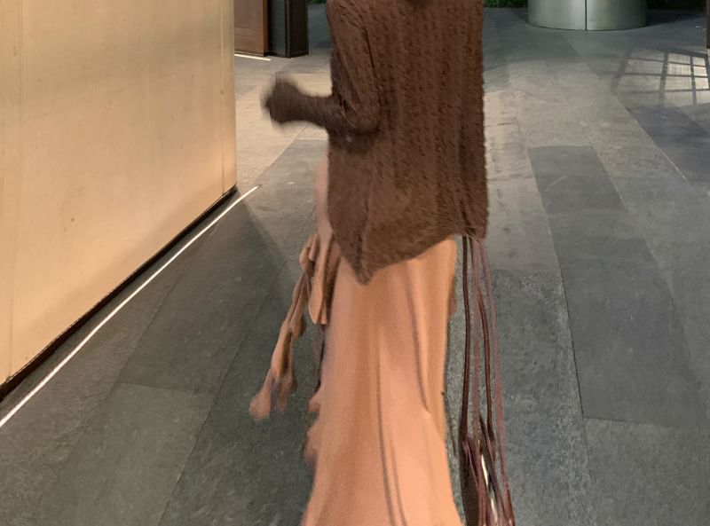 Butterfly Midi Long Top Plain Strapless Front Tie Trim Sleeve / V-Neck Print Bodycon Ruffle Dress