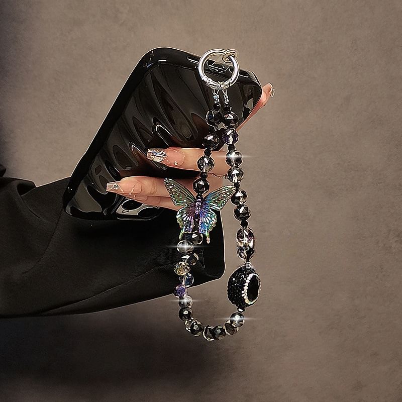 Crystal Strap Butterfly Phone Faux