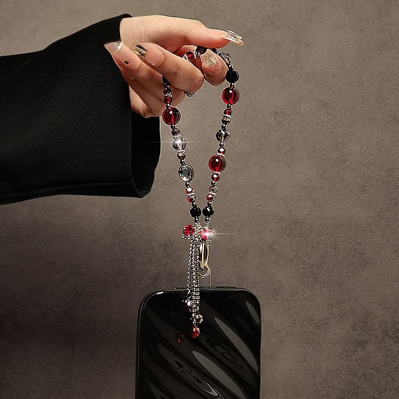 Phone Bow Crystal Faux Strap