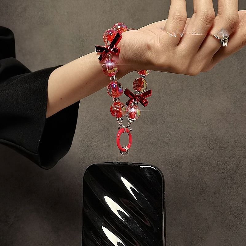 Crystal Strap Bow Phone Faux