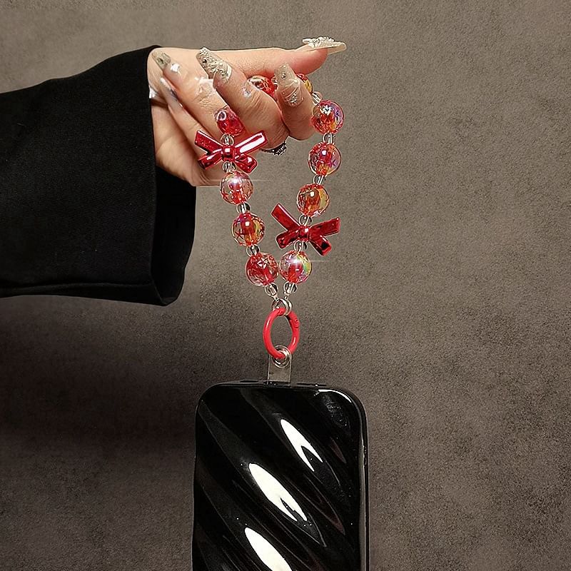Crystal Strap Bow Phone Faux