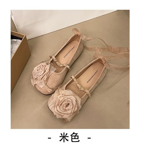 Flower Jane Strap Flats Accent Mary Ankle