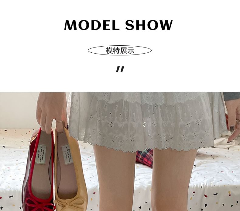 Bow Leather Flats Patent