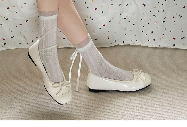 Bow Leather Flats Patent