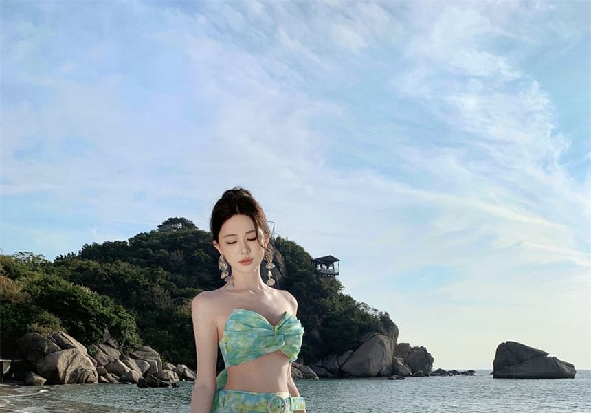 Crop Rise A-Line Set: + Skirt High Floral Maxi Sleeveless Top