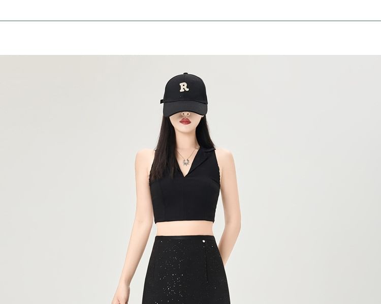 Glitter Slit Midi A-Line Skirt with High Rise