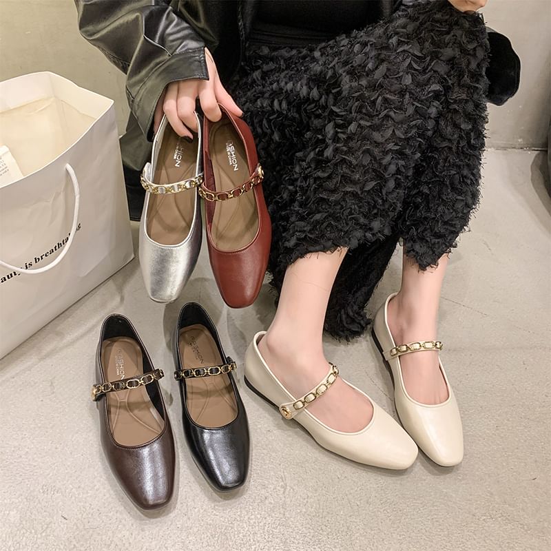 Square Flats Toe Jane Mary