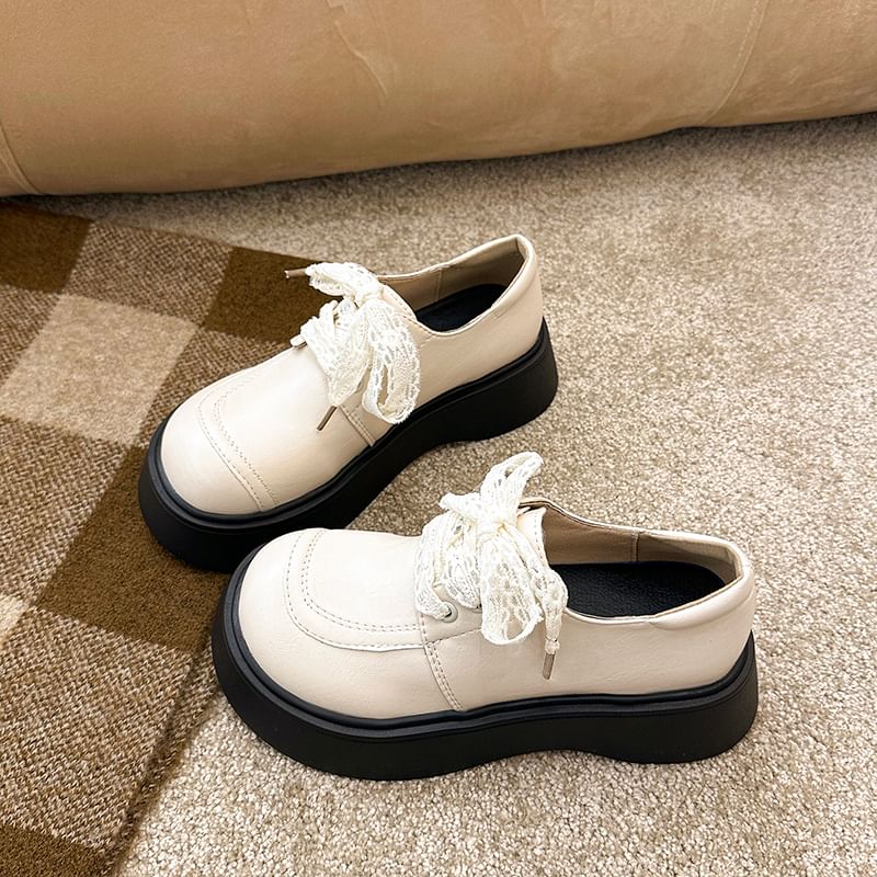 Panel Up Lace Platform Shoes