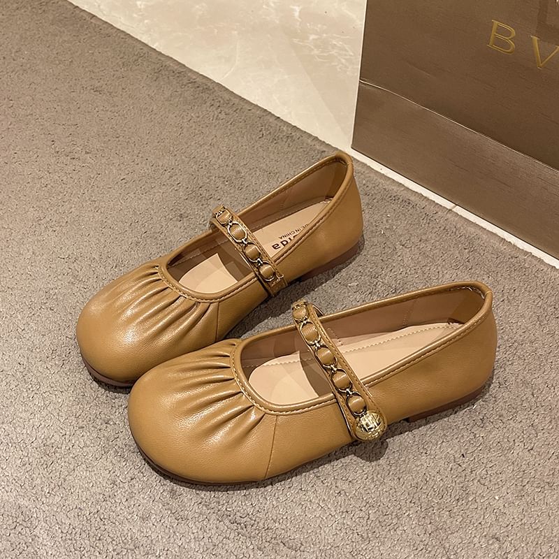 Ruched Jane Mary Flats