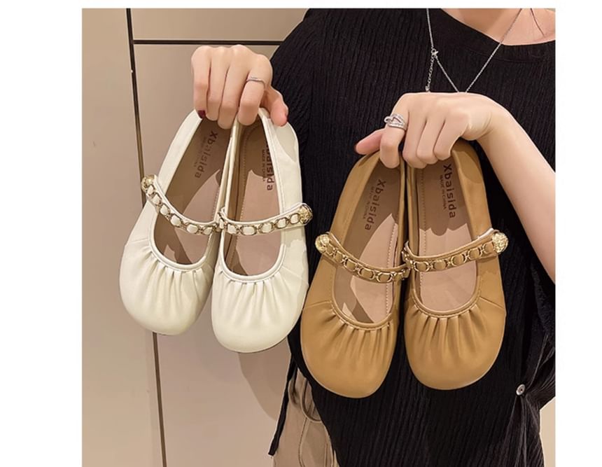 Ruched Jane Mary Flats