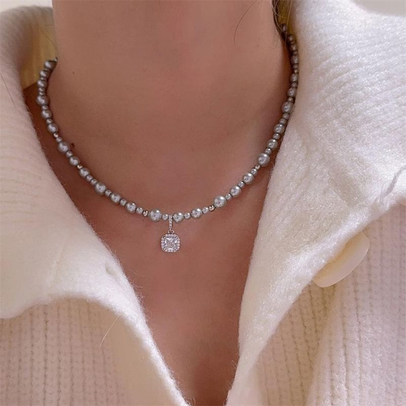 Rhinestone Beaded Necklace